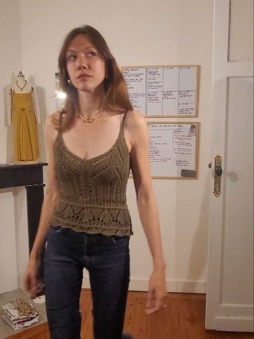 Made In ITALY  Crochet Knit Camisole Tank Top